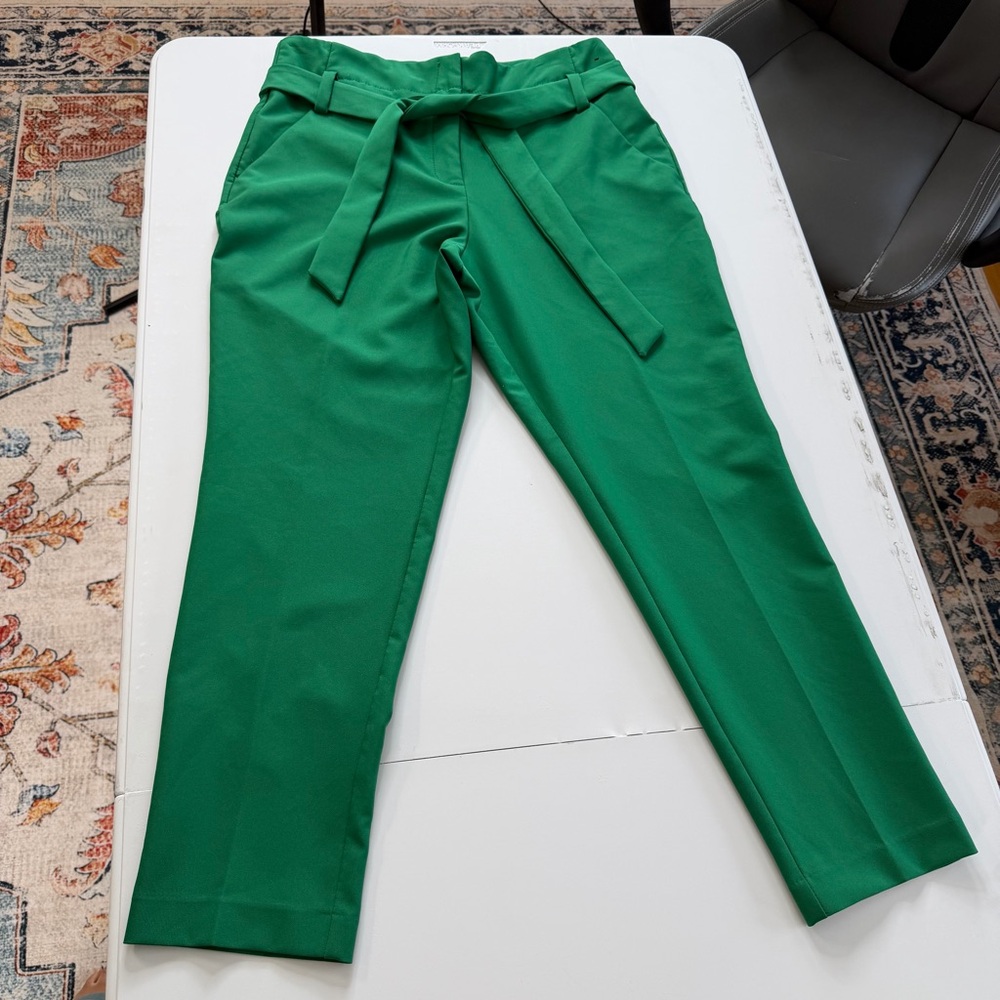 7th Avenue New York Green Belted Trousers Size 12 Average - Picture 2 of 16